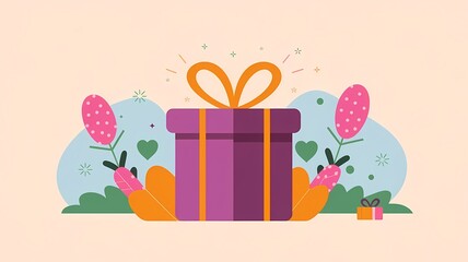 vector illustration of a gift box