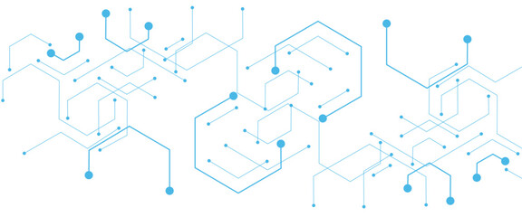 Vector banner design, white background with hexagon pattern 