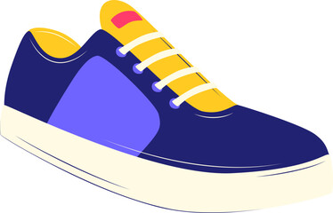 Sneaker illustration for teenager, retro, youth day stuff decoration. Vector isolated.