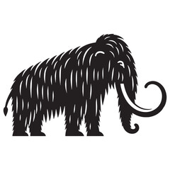 Towering Ice Age Woolly Mammoth silhouette – Woolly Mammoth illustration – Minimalist Woolly Mammoth vector – Stone Age silhouette

