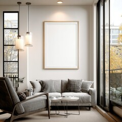 Modern living room with blank art (16)