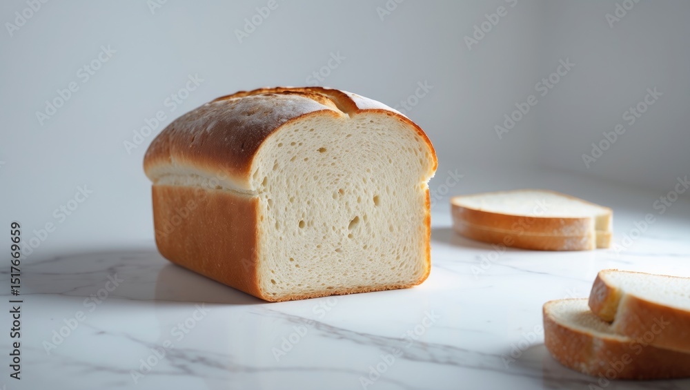Poster sliced bread on white background with clipping path