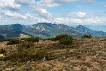 View from Rovna hola hill in Low Tatras mountains in Slovakia © honza28683