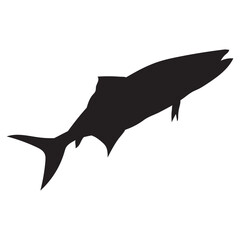 Salmon fish silhouette vector illustration