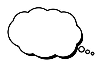 Speech Bubble, Cloud Shaped Blank Text Box, Communication Icon
