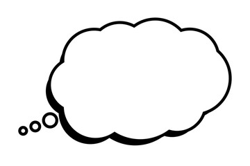 Speech Bubble, Cloud Shaped Blank Text Box, Communication Icon

