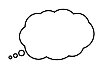 Speech Bubble, Cloud Shaped Blank Text Box, Communication Icon
