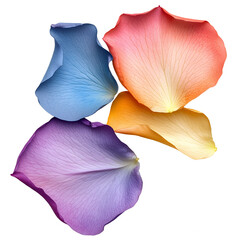 Four colorful flower petals are arranged in a square