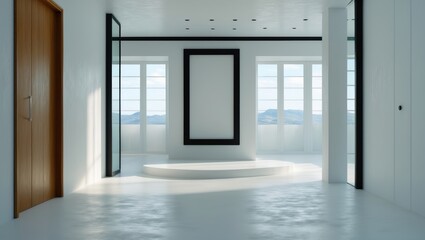 Luxurious new house interior showcasing minimalism and bright, bare rooms