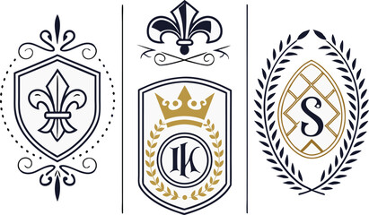 Elegant Luxury Logo Templates Illustration Set. Premium Logo Design Templates in Luxury Style. Handcrafted Colorful Luxury Logo Illustrations. Modern Luxury Logo Art Collection for Branding
