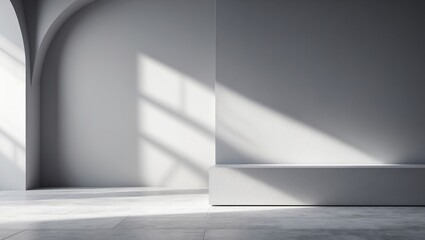 Gray cement wall as a backdrop for product display