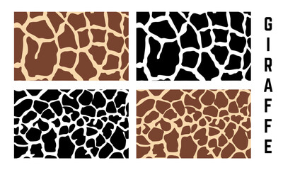 Giraffe skin patterns in various color variations.