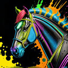 Neon Stylized Horse