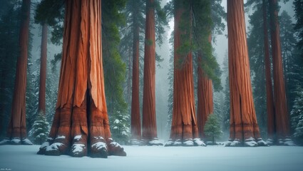 Sequoia National Park: Majestic Tree Grove in Winter