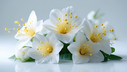 White jasmine blossom on a clean background
