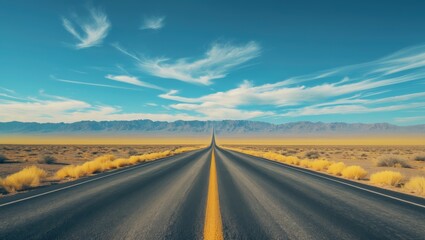 Fototapeta premium Country route with mountain landscape in the background