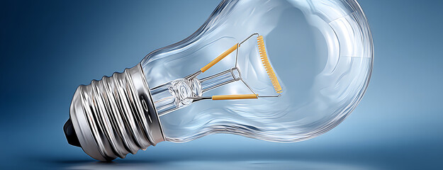 lightbulb on blue background, AI generated