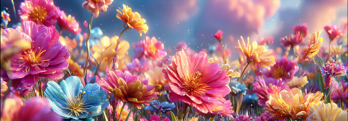 flowers background, AI generated