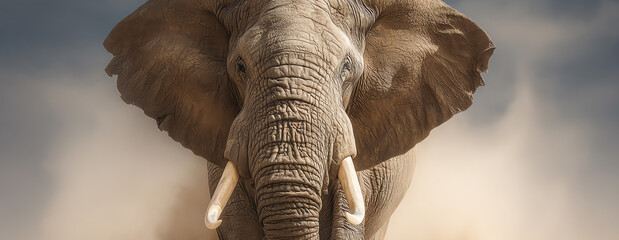 walking elephant, AI generated