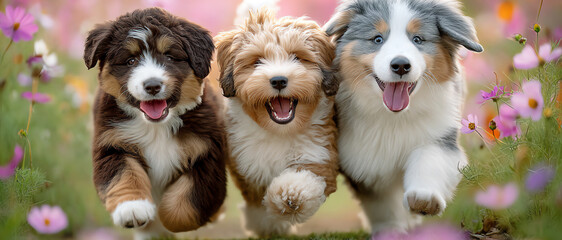 playful puppies, AI generated