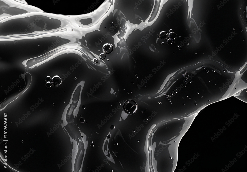Poster abstract background of dark resin slime with air bubbles. generative ai