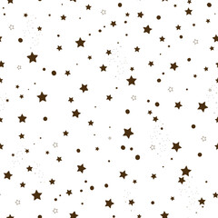Chocolate brown stars seamless pattern.eps