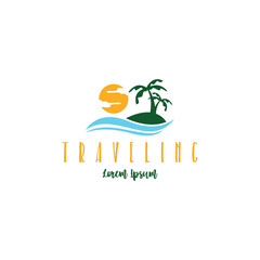 Traveling vacation logo design template
