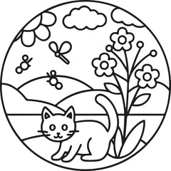 Adorable Cute Cat Coloring Pages - Playful Kittens & Kawaii Cat Designs for Kids & Adults, Printable PDF, Fun & Relaxing Feline Art Therapy