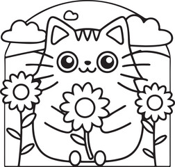 Adorable Cute Cat Coloring Pages - Playful Kittens & Kawaii Cat Designs for Kids & Adults, Printable PDF, Fun & Relaxing Feline Art Therapy