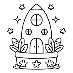 Black & White Designs, Victor Illustration, Line Art, Little Garden Bold Easy Coloring  Book, Little Garden Bold Easy Coloring  Pages, Coloring Book, Coloring Pages, Printable Coloring Pages