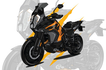 Motorcycle superbike drawing vector illustration