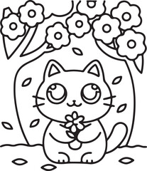 Adorable Cute Cat Coloring Pages - Playful Kittens & Kawaii Cat Designs for Kids & Adults, Printable PDF, Fun & Relaxing Feline Art Therapy