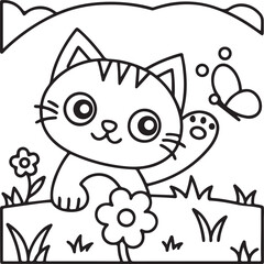 Adorable Cute Cat Coloring Pages - Playful Kittens & Kawaii Cat Designs for Kids & Adults, Printable PDF, Fun & Relaxing Feline Art Therapy