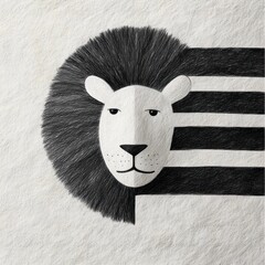 Child’s doodle pattern of lion’s mane and zebra stripes