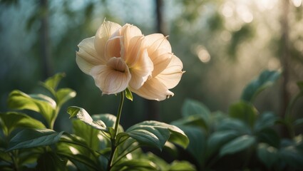 Vibrant adenium blossom showcasing delicate pastel hues and natural beauty