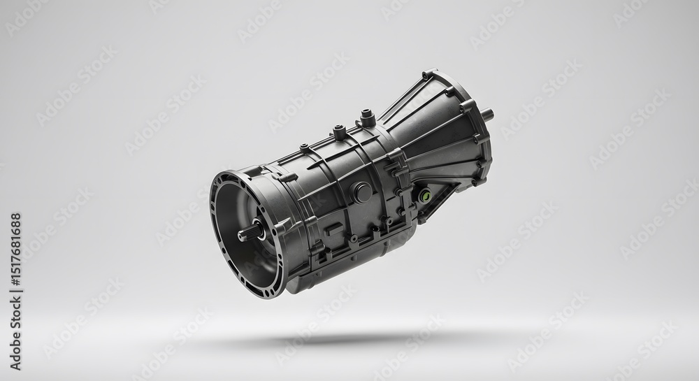 Poster high-performance automotive transmission system: detailed 3d render of a robust and efficient gearbo