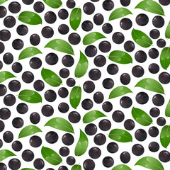 Seamless pattern jaboticaba fruit, exotic brazilian berries. Perfect for food packaging, healthy eating designs, recipe books, botanical projects, and tropical fruit collections