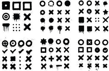 Spray paint graffiti style shapes and symbols collection
