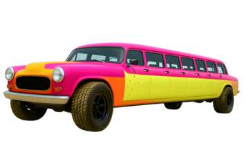 Custom Built modern limousine Hot Rod, High Performance Vehicle, Custom Automotive Design Concept, transparent background	