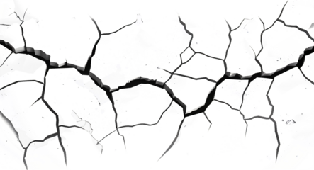 Large Cracks PNG � Isolated Broken Wall Texture on Transparent Background, Realistic Crack Effect