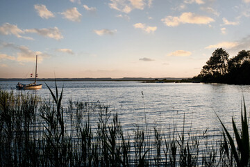 Sunset over Lake Biscaros near Arcachon Bay