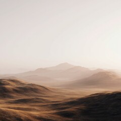 Fototapeta premium Misty desert landscape, soft focus