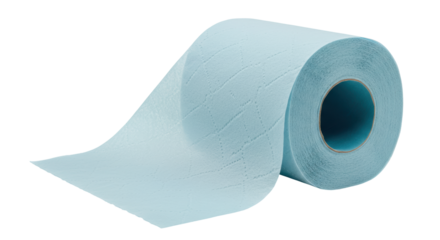 Isolated Blue Toilet Paper Roll