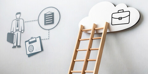 Ladder concept of success and growth in business development through technology planning for future work