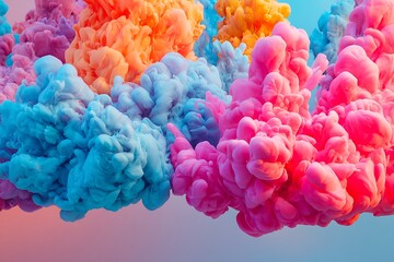 Obraz premium Ink explosion with vivid colored clouds