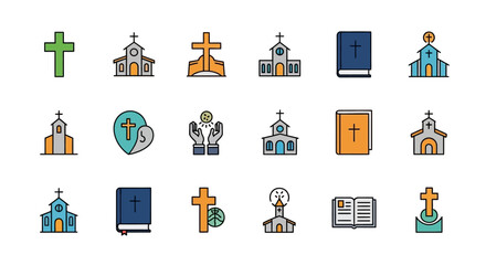 Christian Church Icons  A Collection of Religious Symbols and Illustrations