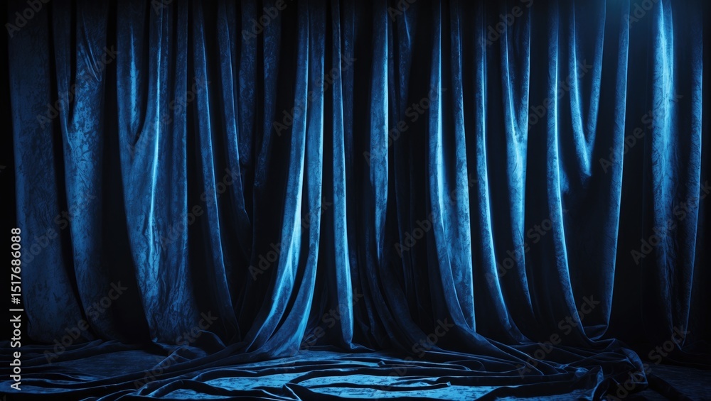 Poster a luxurious textured black fabric backdrop with soft folds and subtle gleam for stage curtains and e