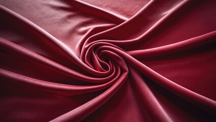Obraz premium Closeup of a smooth red silk fabric with intricate pattern details