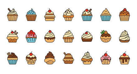 Delicious Cupcake Illustrations A Collection of Sweet Treats for Your Designs
