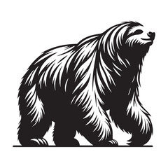 Slow Power Giant Sloth silhouette – Giant Sloth illustration – Minimalist Giant Sloth vector – Stone Age silhouette

